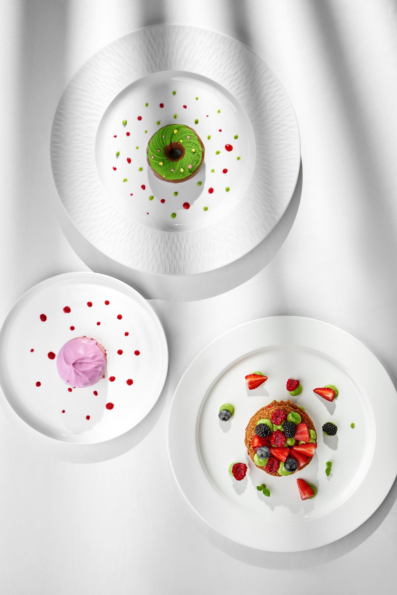 Close-up of plated dish with modern plating